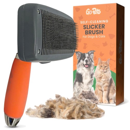 Self cleaning slicker brush - self-cleaning,